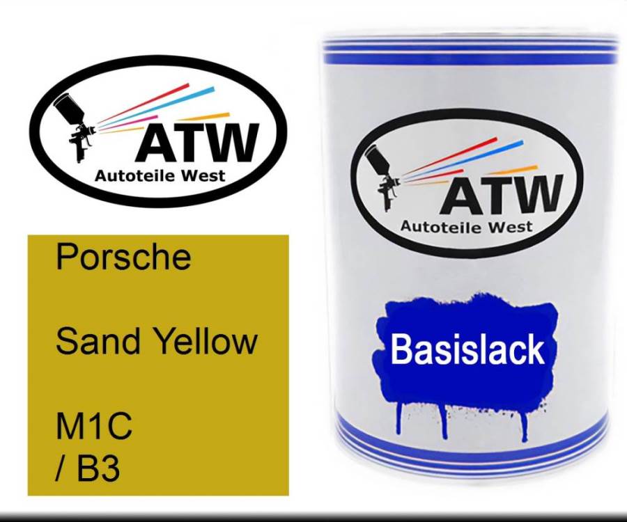 Porsche, Sand Yellow, M1C / B3: 500ml Lackdose, von ATW Autoteile West.